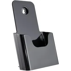 Prospekthalter, für Inhalt DIN lang, 1 Fach, Hochformat, Polystyrol, schwarz, PS