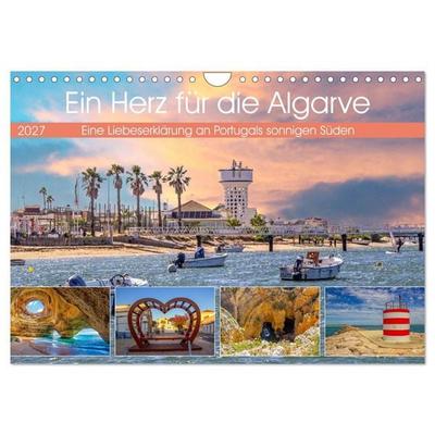 Ein Herz für die Algarve (Wandkalender 2027 DIN A4 quer), CALVENDO Monatskalender