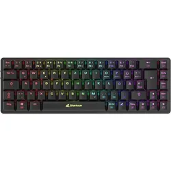 Sharkoon PureWriter W65 Black Kailh Red DE (DE, Kabelgebunden, Kabellos), Tastatur, Schwarz