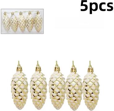 Retailers Go Christmas Tree Ornament Plastic, Pine Cone Pendant, Merry Christmas Home Decorations, Painted Pine Cone Balls gold