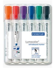 STAEDTLER 6 Stücke Schwarz Blau Grün Orange Rot Violett Weiß Polypropylen PP 2 mm Box Containing 6 Colours Locked Chisel Tip (351 B WP6)