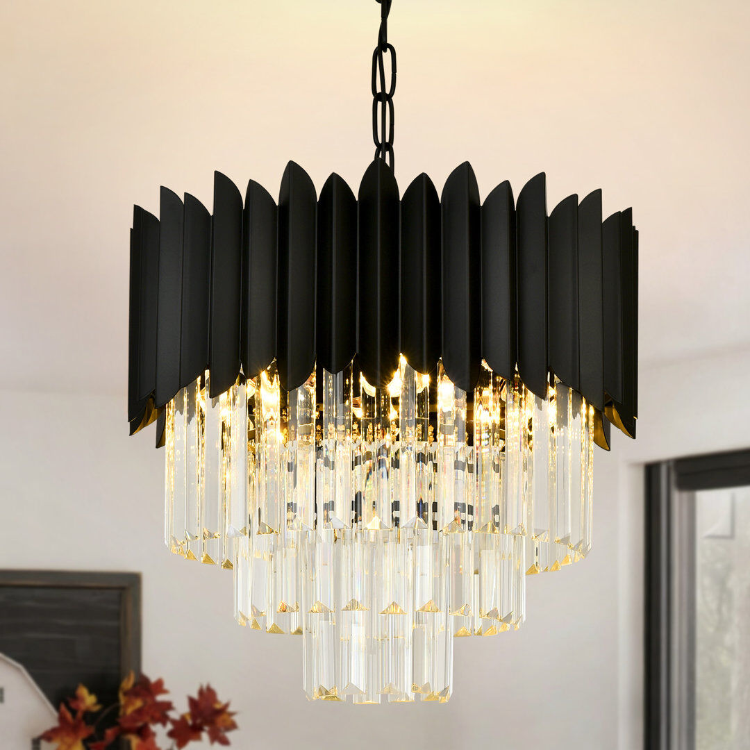 Fairmont Park Algenis Crystal Chandelier Matte Black 37cm H x 38cm W x 38cm D