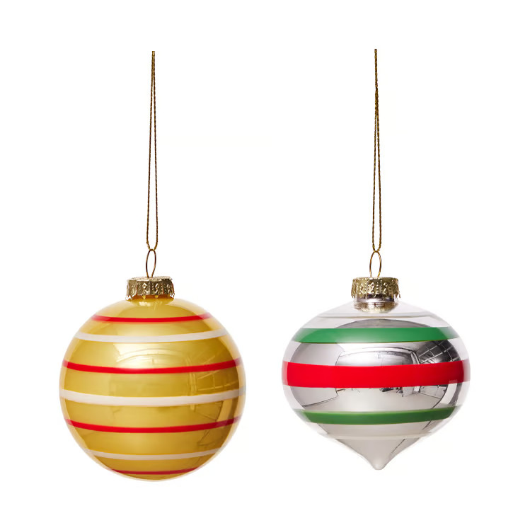 OYOY Vintage kerstbal No. 3, 2-delig, Multi