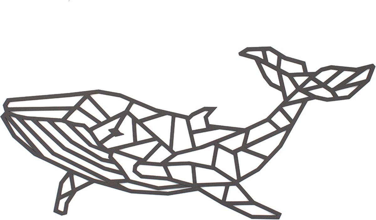 Maison Cocon Wanddecoratie Geometrische Walvis Zwart
