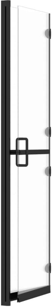 Belfry Bathroom Mckernan Folding / Bi-Fold Semi-Frameless Tub Door with Clear Glass Black 190cm H x 70cm W