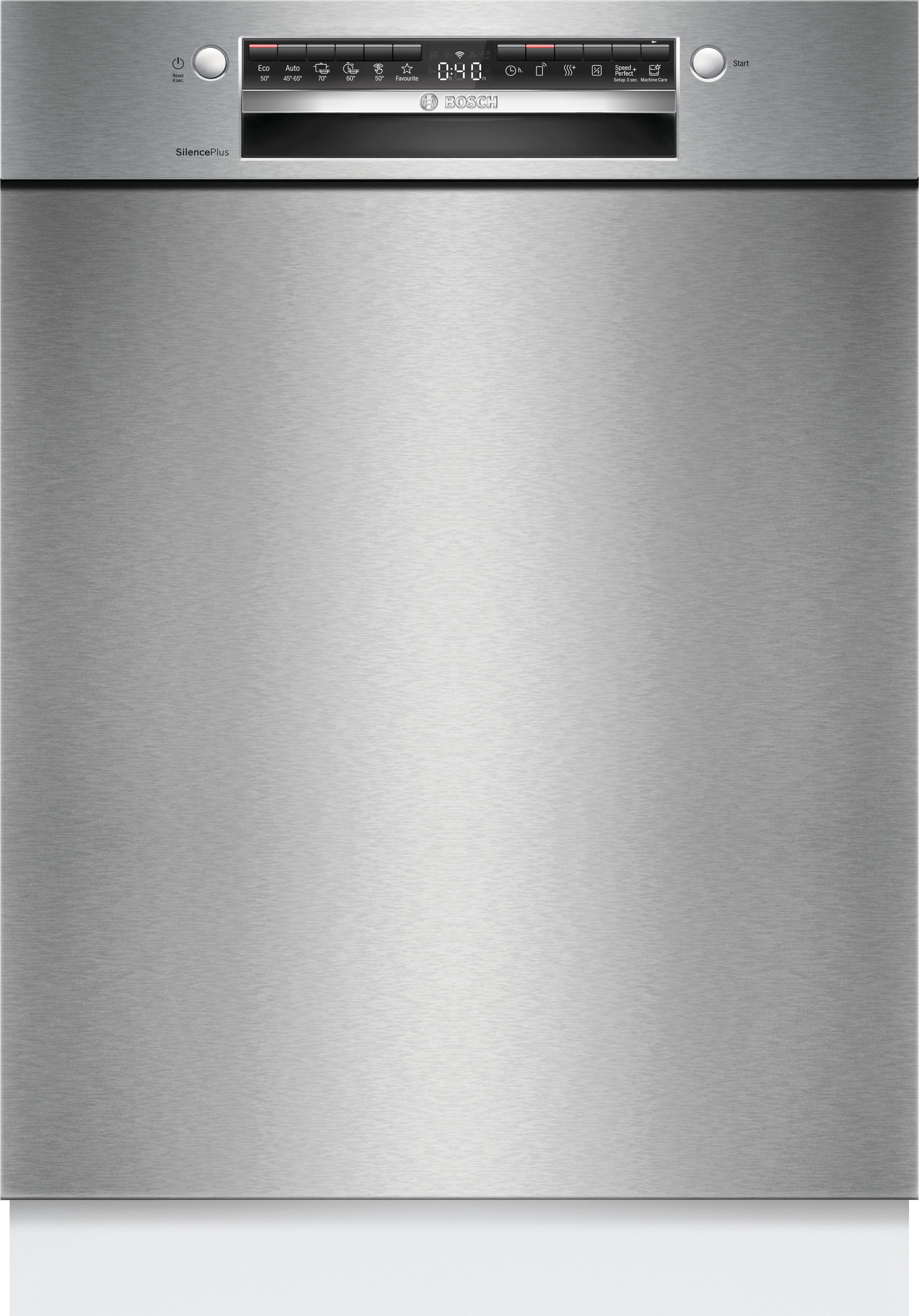 BOSCH Unterbaugeschirrspüler "SMU4EAS28E", Energieeffizienz: A (A-G), silber (gebürsteter stahl), B:59,8cm H:81,5cm T:57,3cm, Geschirrspüler, Automatische Türöffnung für Effizienz, flexible Körbe & Schubladen