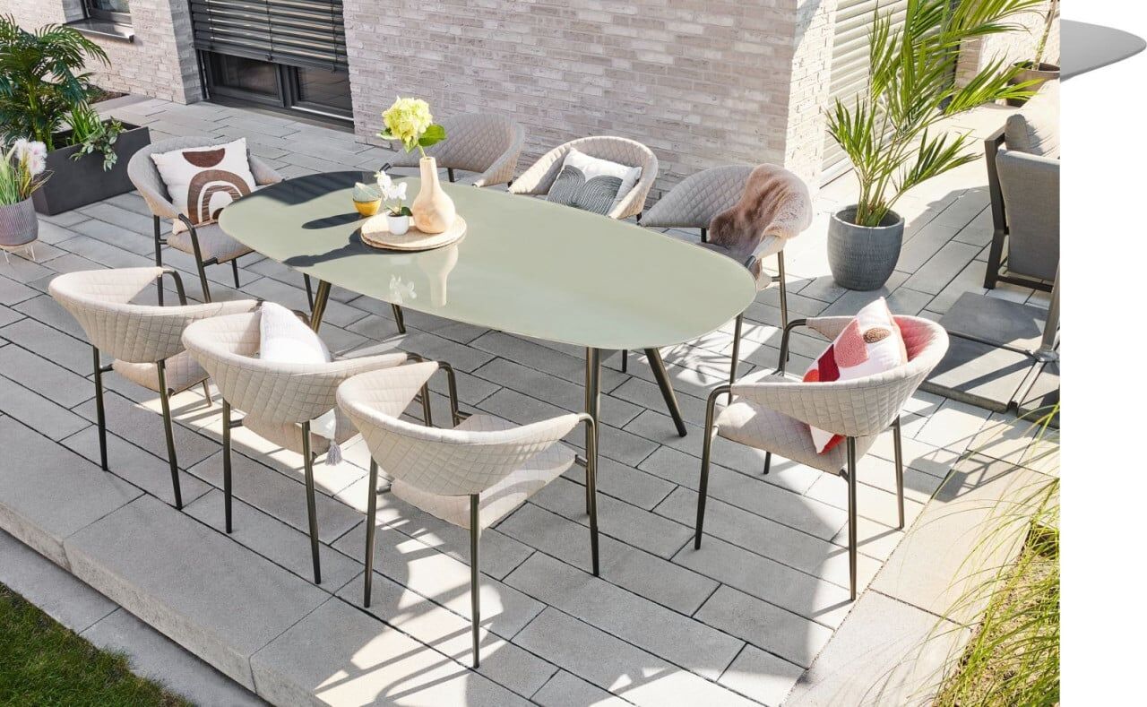 Primaster Lounge Möbelset Calvo 5-teilig natur mit wetterfestem Bezug