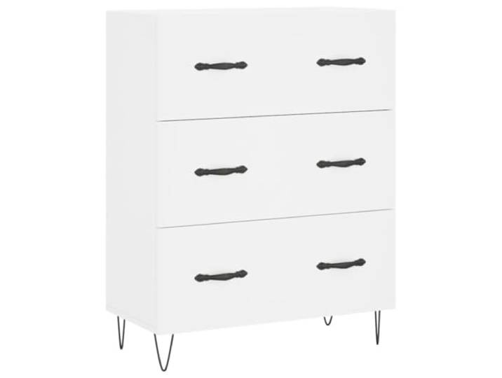 Fisinber Sideboard Weiß 69,5x34x90 cm Kommode mit 3 Schubladen Schmaler Beistellschrank im schlichten Stil für Wohnzimmer und Flur, bietet viel Stauraum auf kleinem Raum.