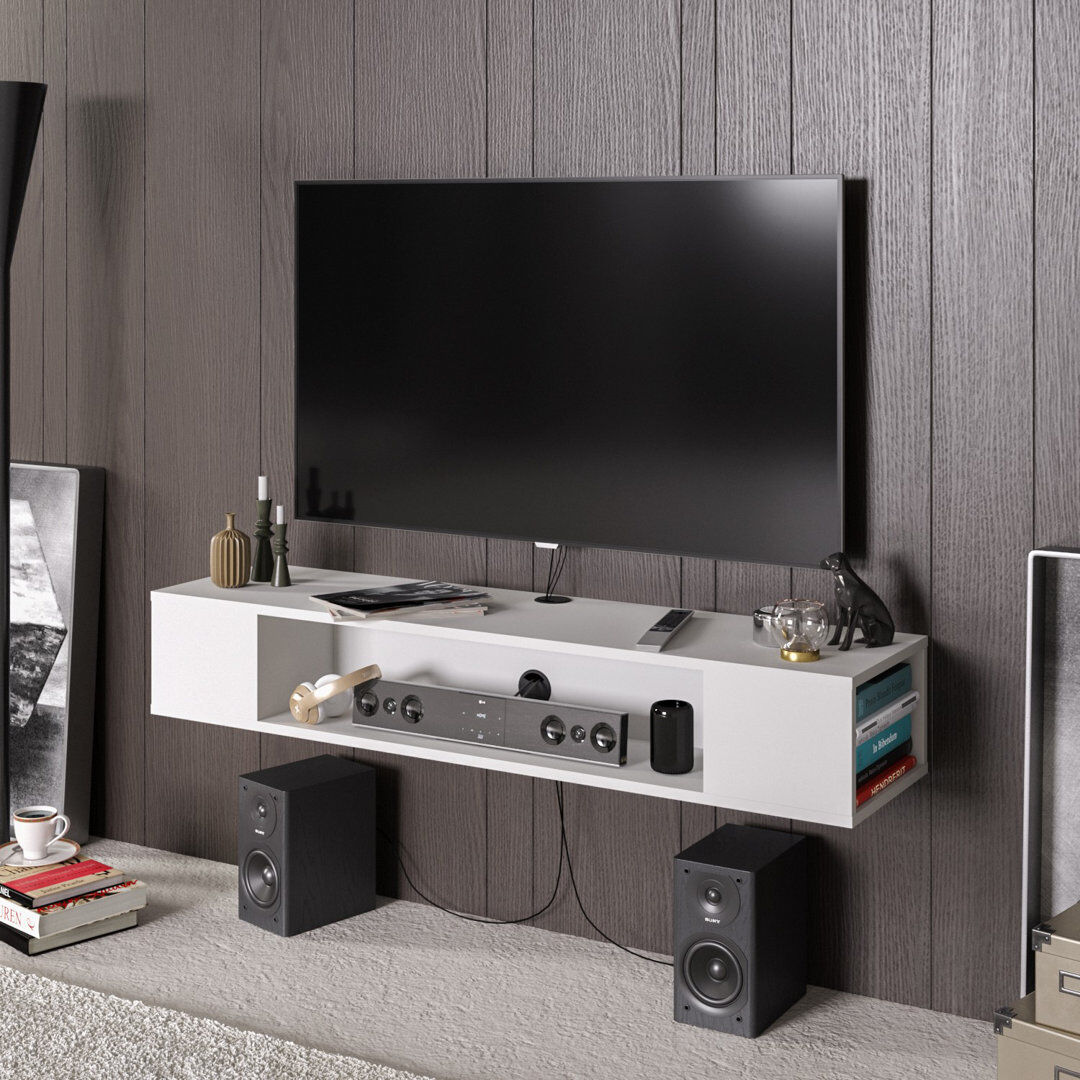 Blue Elephant Jane Floating TV Stand for TVs up to 70" White 70"