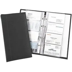 Alassio Visitenkartenringbuch Lederimitat schwarz, 14x25 cm