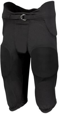 Russell Athletic F25PFM Integrated 7-Piece Pad Football Pant in Black size Medium   Polyester