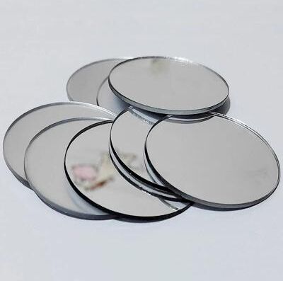 Uplift Essentials 10 Piece Thickened Round Silver Acrylic Mirror Wall Stickers 3 In