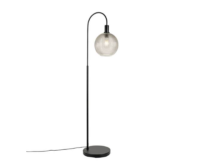 Lampadaire design noir avec verre fumé - Chico