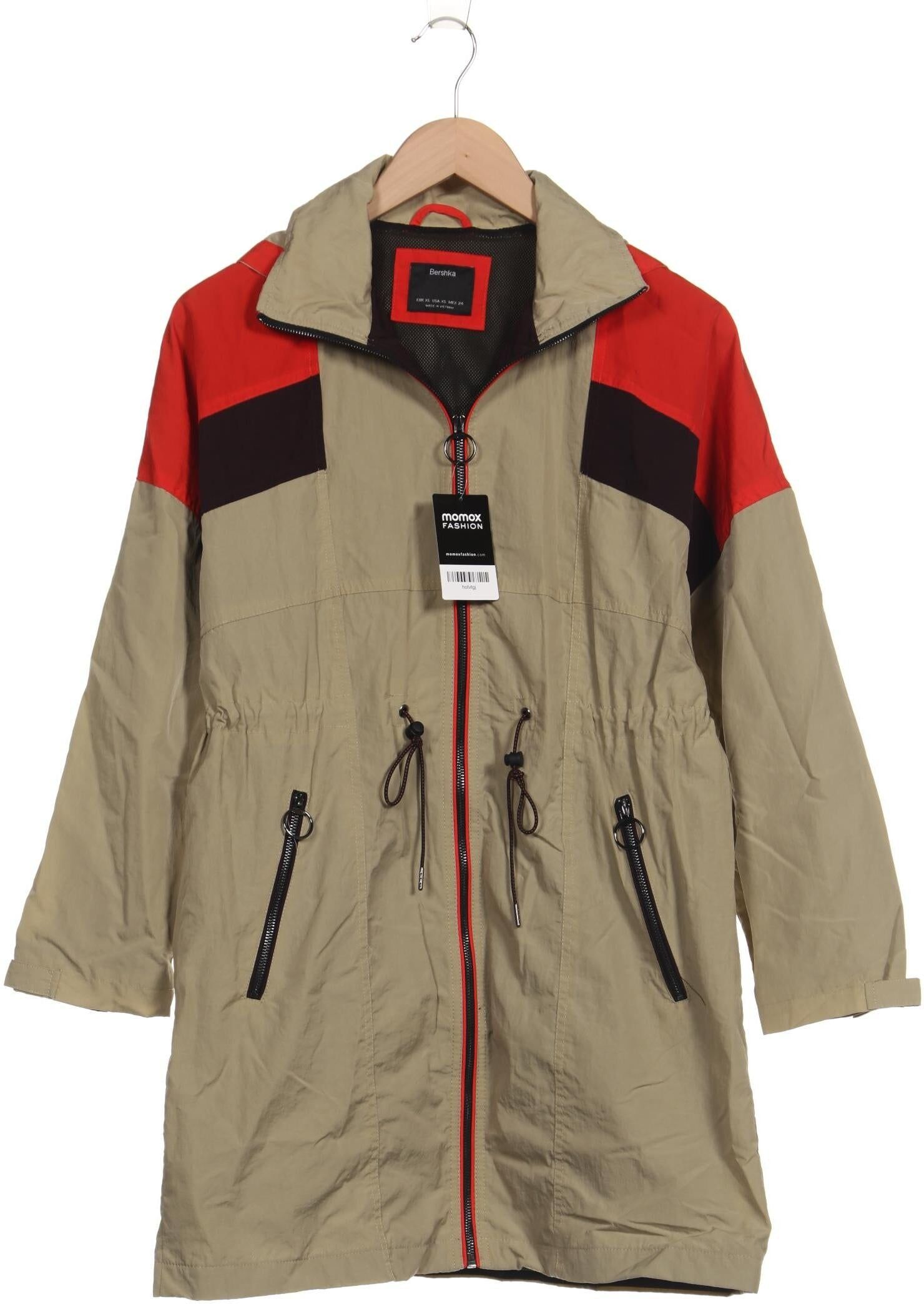bershka Damen Mantel, Hellgrün, Gr. XS, Synthetik - Second Hand