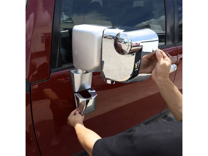 Couvercle de rétroviseur extérieur de voiture en Fiber de carbone ABS/noir mat, autocollant décoratif, accessoire automobile, pour Toyota FJ Cruiser 2007 – 2021