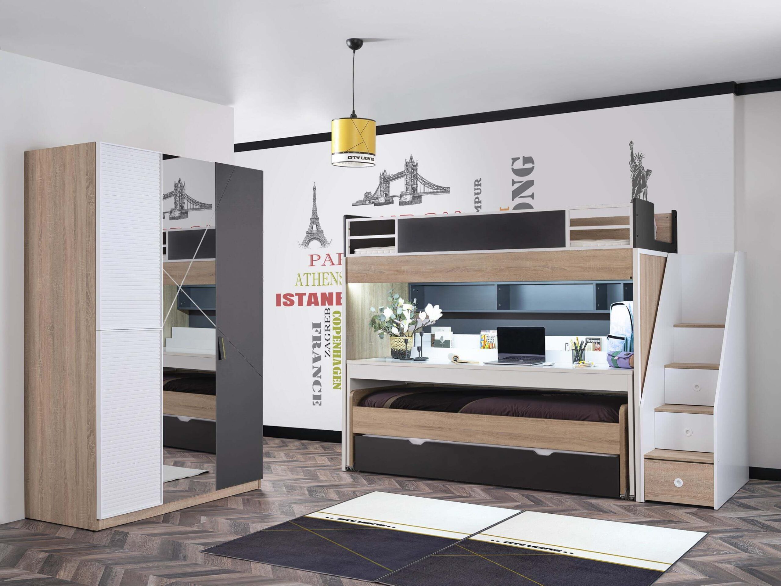 Etagenbett Centro 3 Schlafplätze