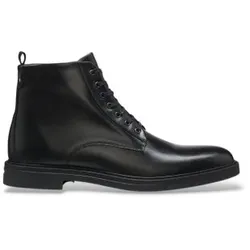 BOSS für Herren. 50573364 Schwarze Lederstiefeletten Calev (42), Wohnung, Schnürsenkel, Lässig