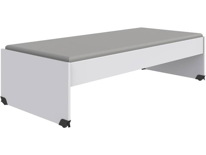 Futonbett WIMEX Norderney , weiss (weiß, weiß, weiß), B:126cm H:51,3cm, Betten, Futonbett, Bett auf Kunststoffrollen