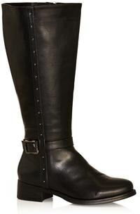 Wide Width Women's Alex Studded Tall Boot by Cloudwalkers in Black (Size 11 W)
