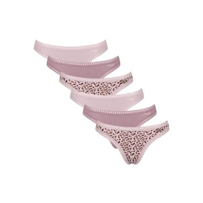 String SLOGGI "String GO Crush String C6P 6er Pack", Damen, Gr. S, pink (rosa), Obermaterial: 95% Baumwolle CO. 5% Elasthan EL., Unterhosen String