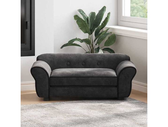 Canapé pour chien, noir, 72x45x30 cm, en peluche