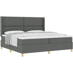 vidaXL, Boxspringbett, Boxspringbett Mit Matratze Stoff Dunkelgrau (200 x 200 cm)