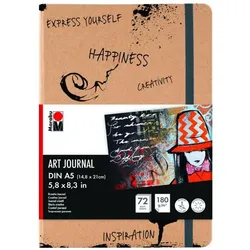 5x Marabu, Heft + Block, Malblock 'Art Journal Notebook' (A5, Blanko, Kein Einband)