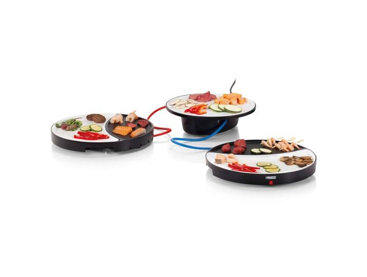 Princess Gril de table 2 personnes Dinner4All 500 W blanc et noir