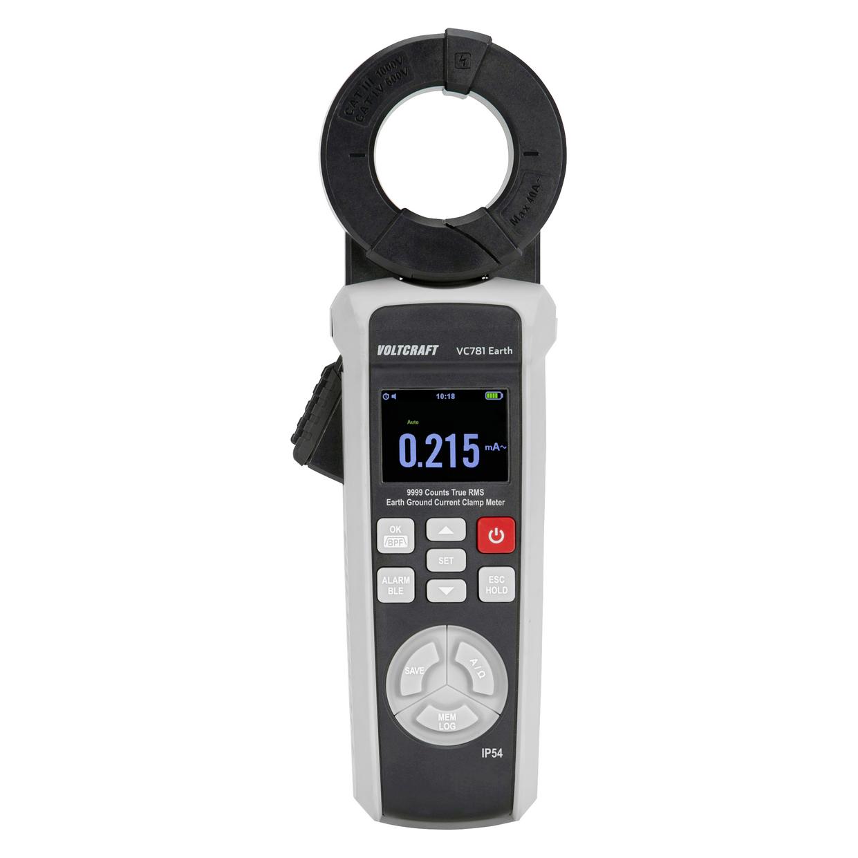 Voltcraft VC781 Erdungsmesszange für Erdschleifen und Erdableitstrom Messung CAT (CAT III 1000V, CAT IV 600V, Zangenstrommesser) (VC-15078315)