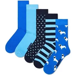 HAPPY SOCKS Happy Socks Unisex Socken, 5er Pack - Everyday Crew 5-Pack, Motivsocken, Baumwoll-Mix, Größe 41-46 in Bunt Bunt