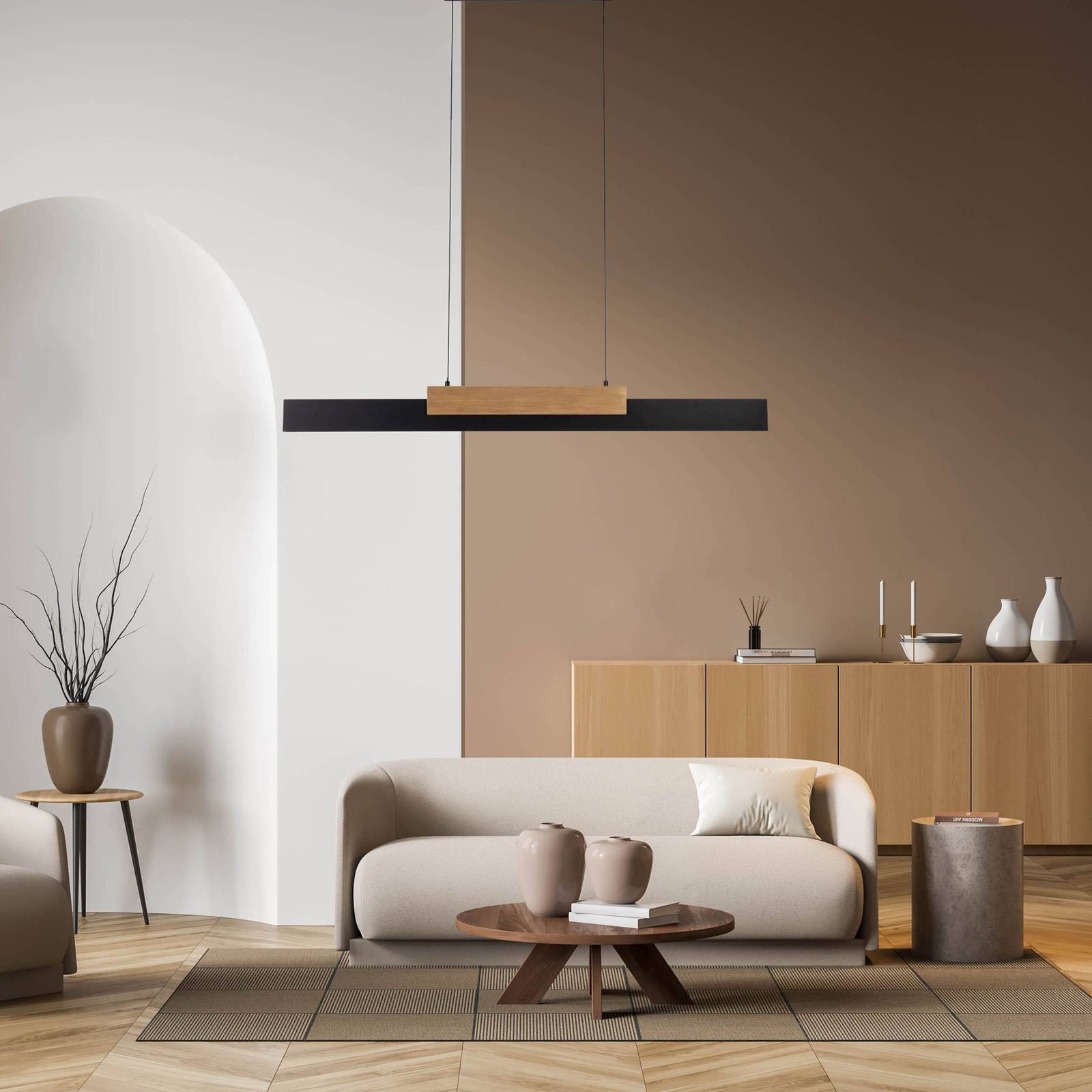 NÃ¤ve Pendant Light Wiebke, dimmable, Black, Living / Dining Room, metal, Modern, Ceiling Light