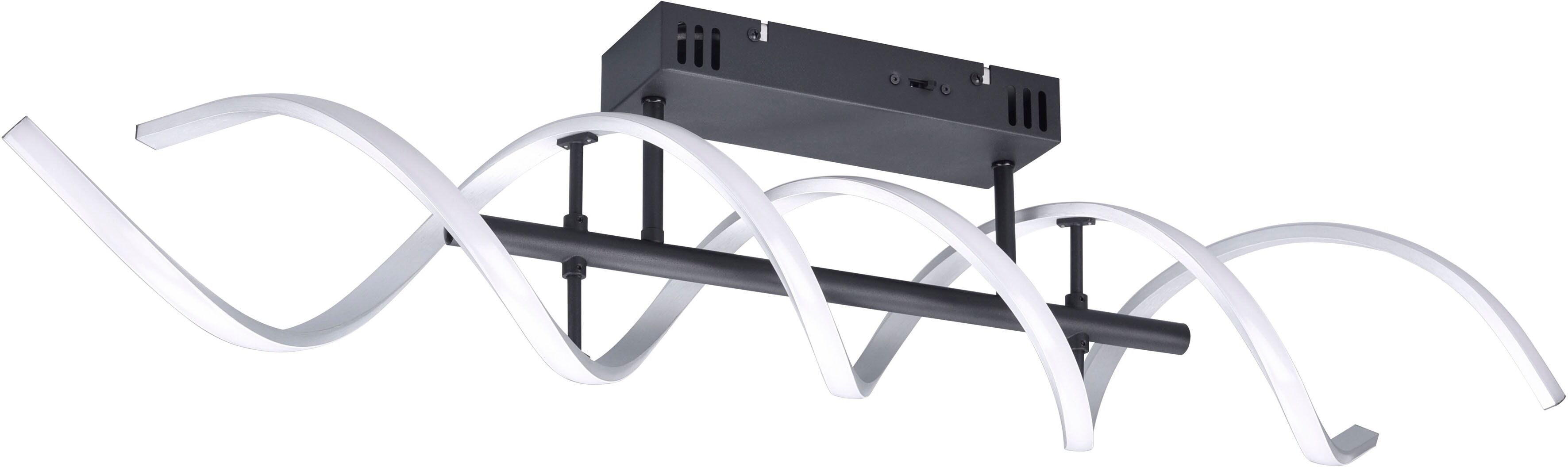 TRIO LEUCHTEN LED Deckenleuchte "Sequence", grau (aluminiumfarben), 1, H: 20,5cm, 1 Stk., Leuchten, Deckenlampe dimmbar, Lichtfarbe einstellbar, 5000 Lumen LED 41W, LED Deckenleuchte