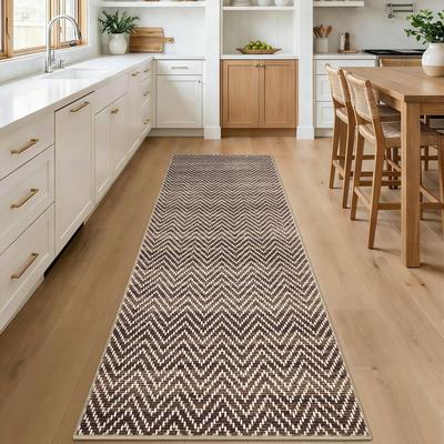 Garvee Chevron Striped Washable Modern Area Rug