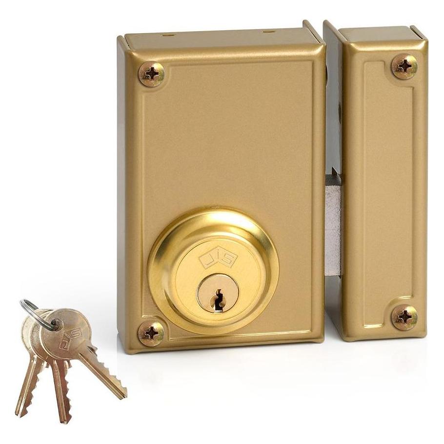 Jis Türzusatzschloss 33-7D Gold Rechts 70 Mm Obenauf Legen (45327486)