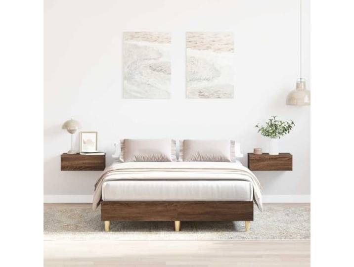 RJPLMFV Bettgestell, 120 x 190 cm, Eiche, Braun Ohne Matratze, nachhaltiges Holz, Lattenrost inklusive, robuste Füße