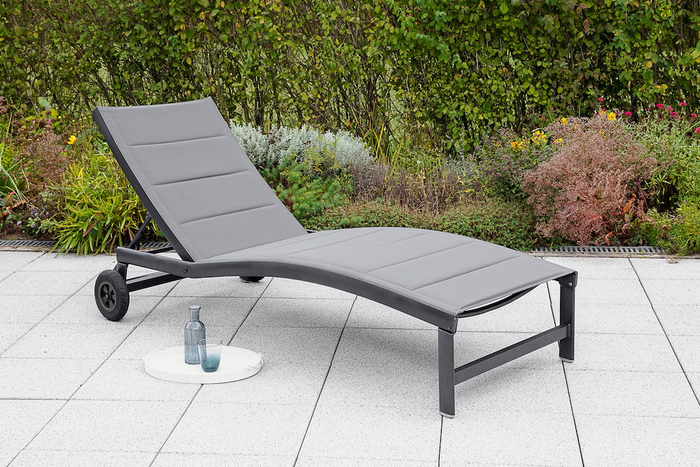 MERXXHANDELS San Marino Komfortliege silber/grau Aluminium/Textil 16909043