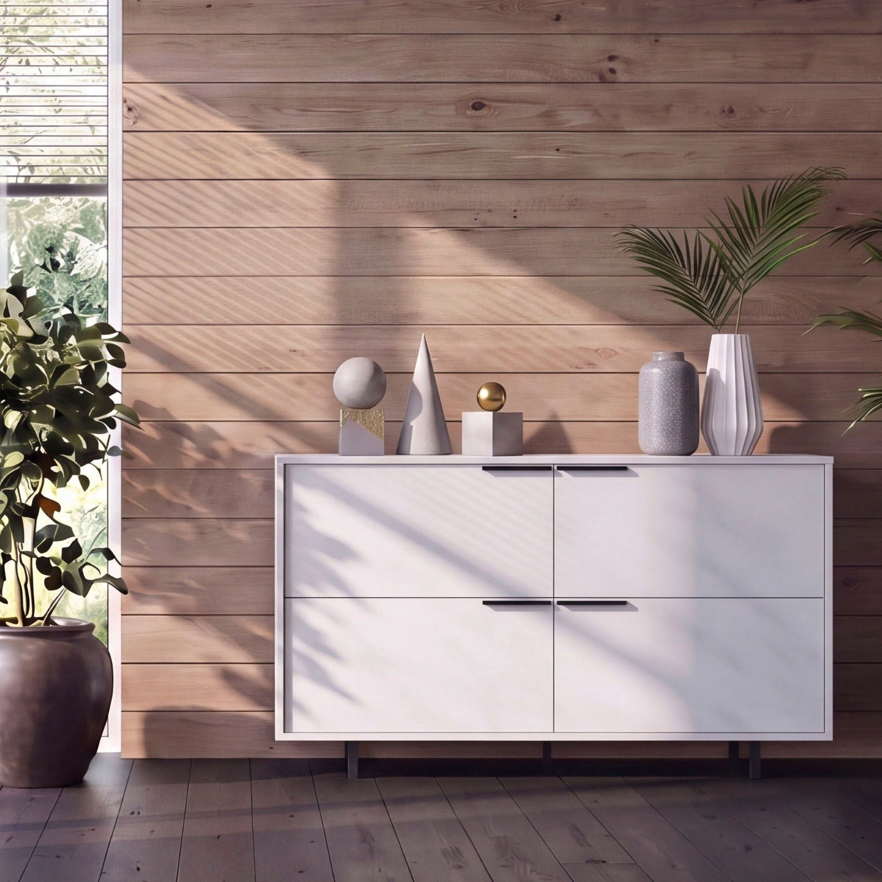 Sideboard GOODPRODUCT "Dinant", weiss (weiß), B:150cm H:86cm T:38cm, Holzwerkstoff, Sideboards, Sideboard, Kommode, mit 4 Klappen, Breite 150 cm weiß B/H/T: 150cm x 86cm x 38cm
