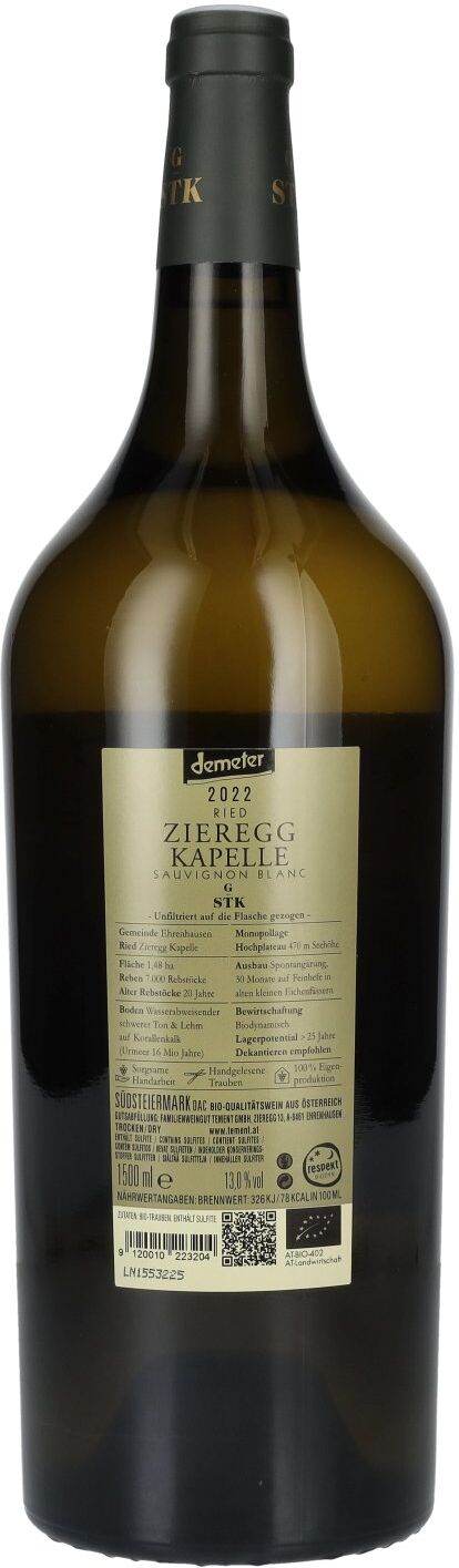 Tement Sauvignon Blanc Ried Zieregg Kapelle Südsteiermark DAC 2022 13% Vol. 1,5l