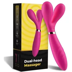 Armony, Vibrator, Y-Wand Masajeador & Vibrador Cabeza Doble Fucsia