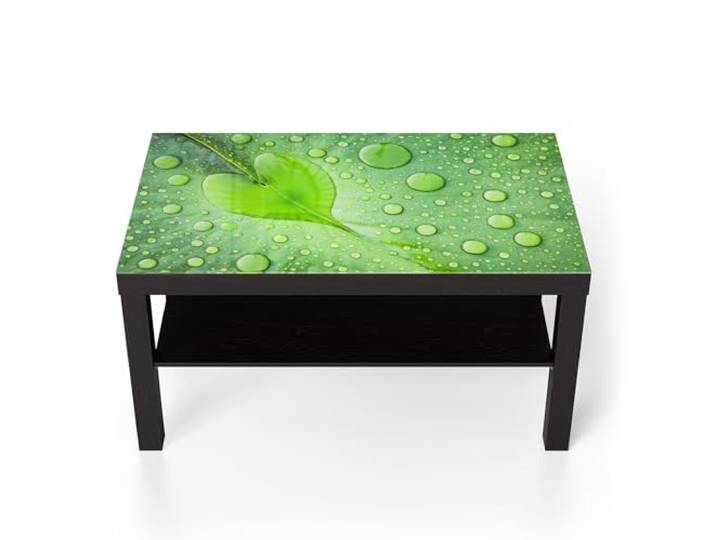 DEQORI Glastisch schwarz groß 90x50 cm Motiv Grüne Juwelen ausgefallener Beistelltisch aus Glas Hochglanz Couchtisch fürs Wohnzimmer moderner Couch Tisch mit Design