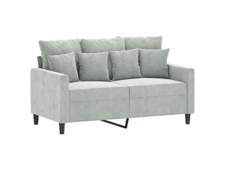 KTHLBRH 2-teiliges Sofa-Set aus hellgrauem Samt mit Kissen Weicher Samt, Rahmen aus Metall und Sperrholz, 8 große Kissen, 10 kleine Kissen