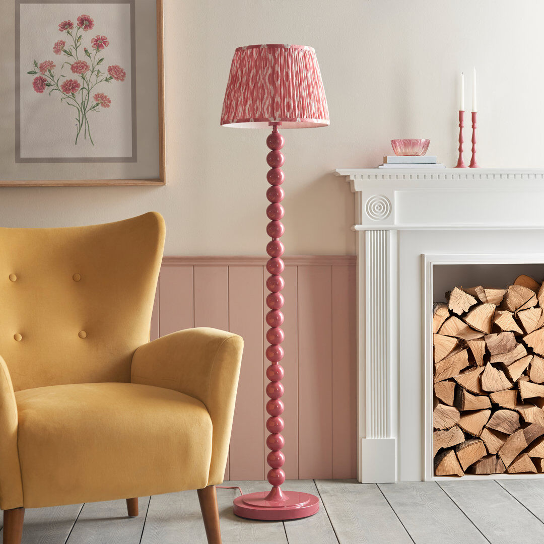 Heritage Hues Higgledy 153.2cm Gloss Traditional Floor Lamp Coral Pink 153.2cm H X 35cm W X 35cm D