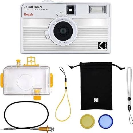 Kodak EKTAR H35N Camera Striped Silver