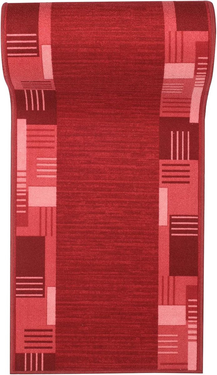 Modern Antislip Runner Tapijt voor Hal en Keuken, Rood, 67 x 100 cm