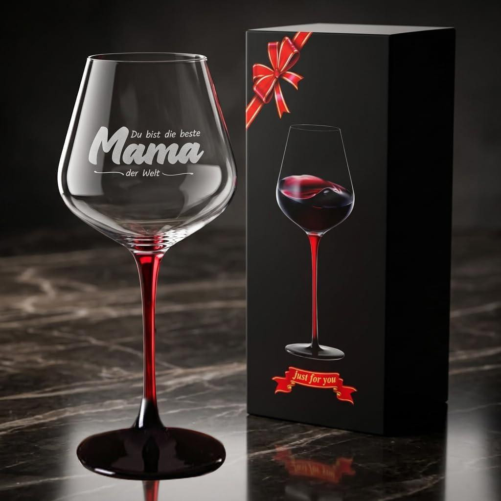 Dripio Wijnglas met gravure Beste Mama, 460 ml