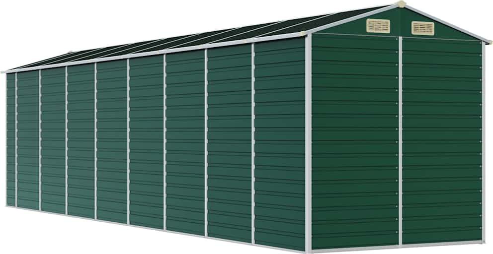 vidaXL Gerätehaus Grün 191x725x198 cm Verzinkter Stahl