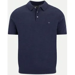 Strickpoloshirt aus Wolle Blau XXL