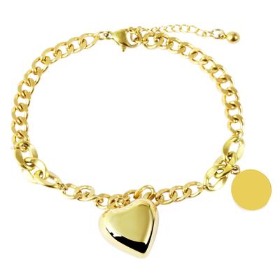 Kettenanhänger ADELIA´S "Anhänger – Herzanhänger aus Edelstahl", gold, Schmuckanhänger, Damen, Edelstahl, Kettenanhänger, Ein Geschenk, das Freude macht