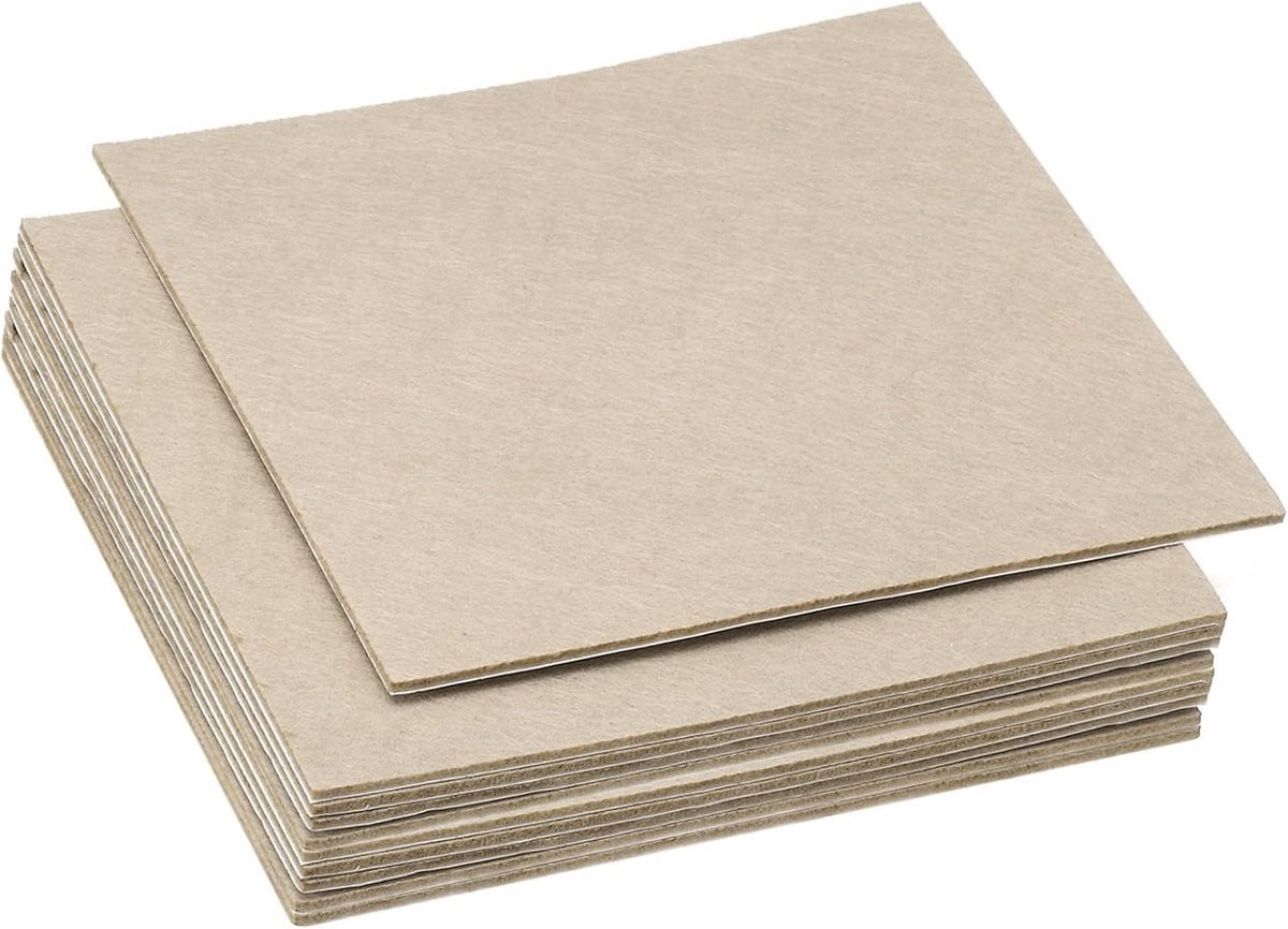 10x Zelfklevende Viltjes Vierkant 20x20cm Beige - Antislip Bescherming voor Meubels en Lampen