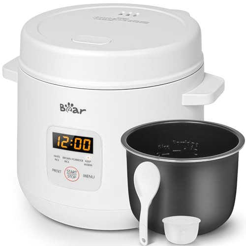 Bear Multifunctionele rijstkoker, 2 porties ongekookte rijst, 300W, wit